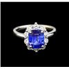 Image 2 : 2.60 ctw Blue Sapphire and Diamond Ring - 18KT White Gold