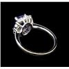 Image 3 : 2.60 ctw Blue Sapphire and Diamond Ring - 18KT White Gold