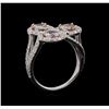 Image 4 : 2.07 ctw Morganite and Diamond Ring - 14KT White Gold