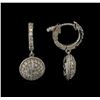 Image 2 : 1.34 ctw Diamond Dangle Earrings - 14KT White Gold