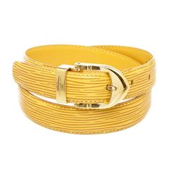 Louis Vuitton Yellow Epi Leather Skinny Classique Belt 85