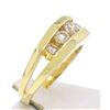 Image 3 : 14k Solid Yellow Gold Ladies 0.60 ctw 5 Large Diamond Geometric Band Ring