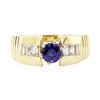 Image 2 : 1.30 ctw Sapphire and Diamond Ring - 14KT Yellow Gold