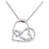 Image 2 : 1.00 ctw Diamond Pendant And Chain - 14KT White Gold