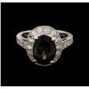 Image 1 : 4.03 ctw Tourmaline and Diamond Ring - 14KT White Gold