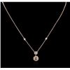 Image 2 : 14KT Rose Gold 0.98 ctw Diamond Necklace