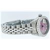 Image 4 : Rolex Ladies Stainless Steel Quickset Pink String Diamond Lugs Datejust Wristwat