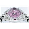 Image 3 : Rolex Ladies Stainless Steel Pink Stamp Diamond & Ruby Datejust Wristwatch