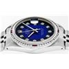 Image 5 : Rolex Mens SS Blue Vignette Diamond & Ruby Channel Set Diamond Datejust Wristwat