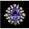 Image 2 : 3.23 ctw Tanzanite and Diamond Ring - 14KT White Gold