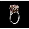 Image 3 : 3.54 ctw Rubellite and Diamond Ring - 14KT White Gold