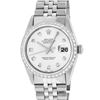 Image 2 : Rolex Mens Stainless Steel Silver Diamond 36MM Datejust Wristwatch