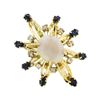 Image 1 : 3.00 ctw Opal, Sapphire and Diamond Pin/Pendant - 14KT Yellow Gold