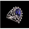 Image 1 : 14KT White Gold 2.65 ctw Tanzanite and Diamond Ring