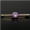 Image 1 : 18k Yellow Gold 2.50 ctw Oval Bezel Set Pink Star Sapphire Bar Pin Brooch