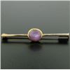 Image 3 : 18k Yellow Gold 2.50 ctw Oval Bezel Set Pink Star Sapphire Bar Pin Brooch