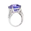 Image 4 : 13.62 ctw Tanzanite and Diamond Ring - Platinum