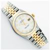 Image 3 : Rolex Mens 2 Tone 14K Mother Of Pearl VS Diamond 36MM Datejust Wristwatch