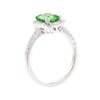 Image 4 : 1.78 ctw Tsavorite and Diamond Ring - Platinum