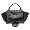 Image 2 : Celine Denim Black Leather Medium Trapeze Shoulder Bag
