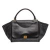 Image 3 : Celine Denim Black Leather Medium Trapeze Shoulder Bag