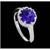 Image 4 : 2.30 ctw Tanzanite Ring - Platinum