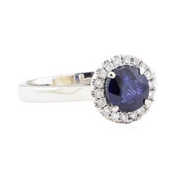 1.73 ctw Sapphire and Diamond Ring - 14KT White Gold