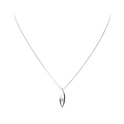 0.22 ctw Diamond Solitaire Pendant with Chain - 14KT White Gold