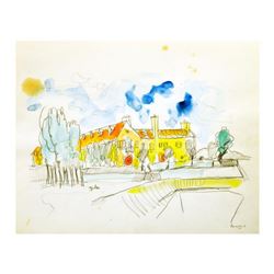 Wayne Ensrud "Jordan Vineyard, Napa Valley" Mixed Media Original Artwork; Hand Signed; COA