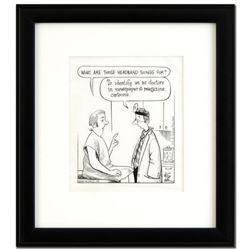 Bizarro! "Doctor's Headband Thing" is a Framed Original Pen & Ink Drawing by Dan Piraro, Hand Signed