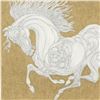 Image 2 : Guillaume Azoulay, "Sketch" Framed Original Pen and Ink Drawing with Hand Laid Gold Leaf, Hand Signe