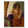 Image 1 : "Exotic Flower" Limited Edition Serigraph on Canvas by Sabzi, Numbered and Hand Signed with Certific