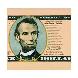 Steve Kaufman (1960-2010), "Portrait of an Achiever Abe Lincoln" Limited Edition Silkscreen on Canva