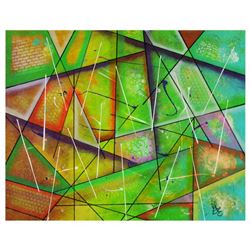 George Marlowe, "Mint Julep" Hand Signed Original Acrylic Painting on Canvas with Certificate of Aut