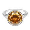 Image 1 : 14KT White Gold 6.84ct Citrine and Diamond Ring
