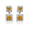 Image 1 : 14KT White Gold 1.05ctw Yellow Sapphire and Diamond Earrings