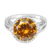 Image 1 : 14KT White Gold 8.51ct Citrine and Diamond Ring