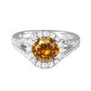 Image 1 : 14KT White Gold 3.05ct Citrine and Diamond Ring