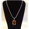 Image 1 : Sterling Silver 26.80ct Citrine Pendant with Chain