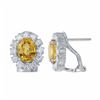 Image 1 : 14KT White Gold 3.26ctw Yellow Sapphire and Diamond Earrings