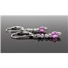 Image 2 : 14KT White Gold Pink Tourmaline and Diamond Earrings