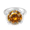 Image 1 : 14KT White Gold 3.87ct Citrine and Diamond Ring