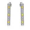 Image 1 : 14KT White Gold 0.52ctw Yellow Sapphire and Diamond Earrings