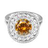 Image 1 : 14KT White Gold 4.91ct Citrine and Diamond Ring