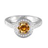 Image 1 : 14KT White Gold 1.03ct Citrine and Diamond Ring