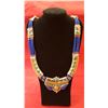 Image 1 : Silver Blue Lapis and Red Coral Stone Tibetan Necklace