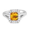 Image 1 : 14KT White Gold 2.17ct Citrine and Diamond Ring