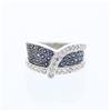 Image 1 : 14KT White Gold 0.55ctw Blue Sapphire and Diamond Ring