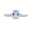 Image 1 : 14KT White Gold Aquamarine and Diamond Ring