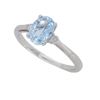 Image 2 : 14KT White Gold Aquamarine and Diamond Ring